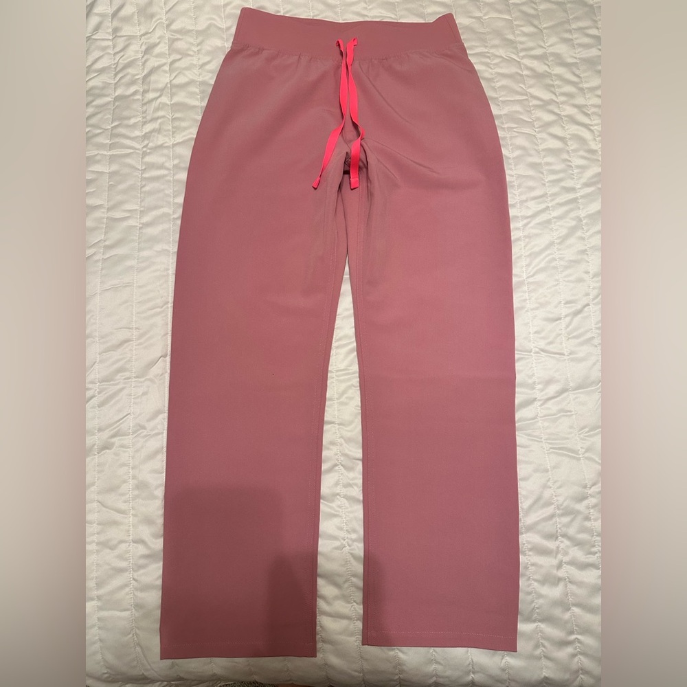 Figs Chalk Pink High Waisted Livingston Scrub Pants